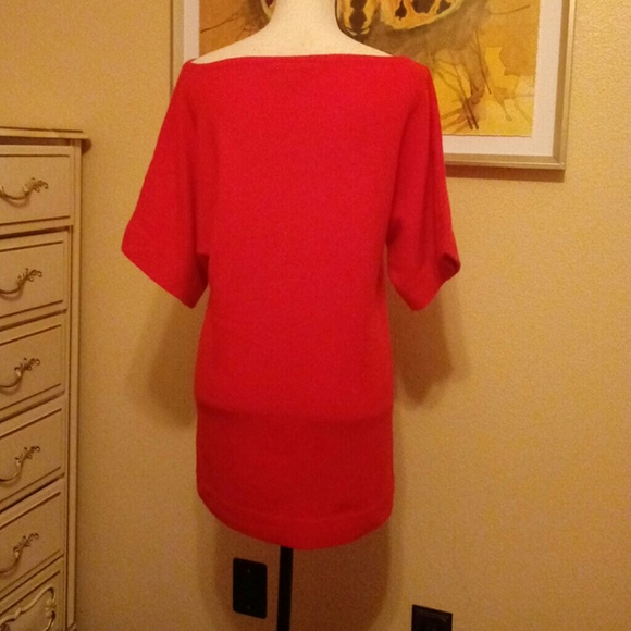 EUC Tory Burch 100% Cashmere Red Sweater/Tunic XS - Picture 3 of 6
